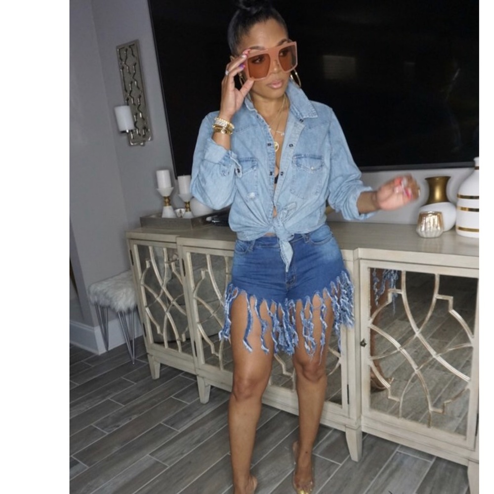 Simply Shredded Denim Shorts